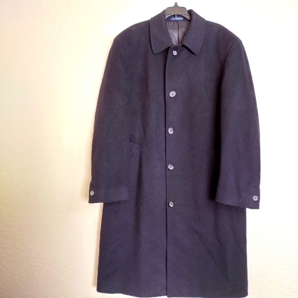 Ralph Lauren Amicale Wool Cashmere Black Overcoat Coat Men’s 42R - Picture 1 of 15